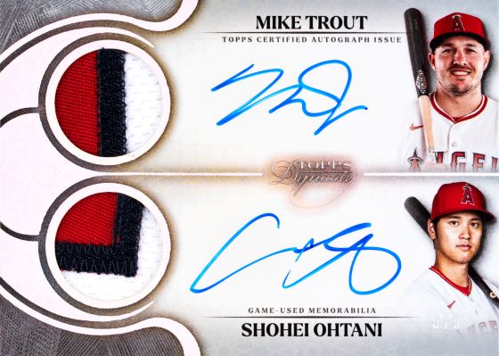 2025 Topps Dynasty Dual Autographed Patch Mike Trout Shohei Ohtani